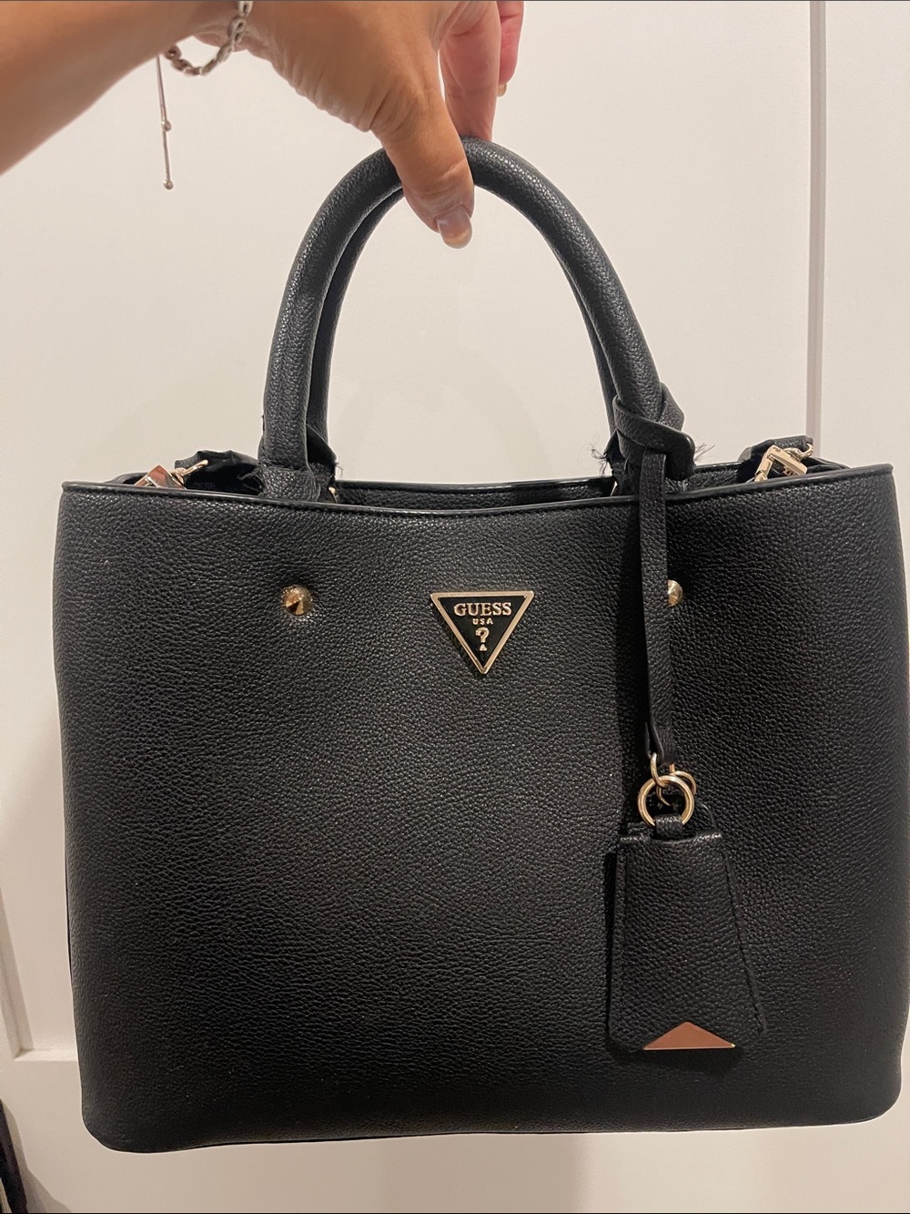 Guess Black Satchel with Gold Hardware